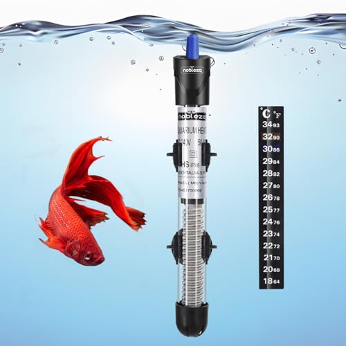 Nobleza – Aquarium Heizung 30-100L 100 W, Tauch-Heizer Mit Thermostat, Sicherheits-Quarz-Tankheizung (18–32 °C) von Nobleza