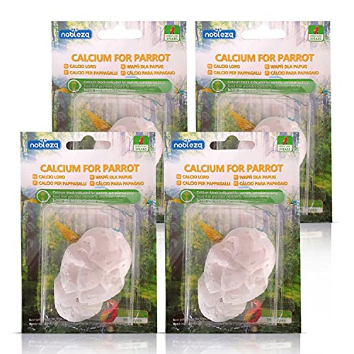 Nobleza Calcium für Papageien Vögel, Vogelfutter Block, natürliches Basen Ergänzungsmittel 39g * 4 von Nobleza