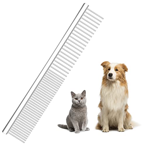 Nobleza Hundekämme 2-in-1 Edelstahl Haustier Kamm, Professionelle Hunde Kamm Katzen Kamm, Pet Grooming Combs von Nobleza