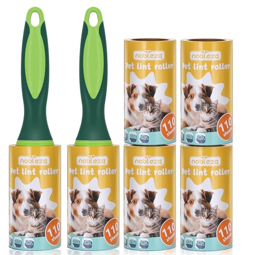 Nobleza Fusselrolle 660 Blatt, 6 Rollen mit 2 Abroller, Extra Klebrige Fusselrolle Kleidung, Fusselroller für Kleidung, Hundehaare, Katzenhaare, Tierhaare, Staub Nobleza Fusselrolle 660 Blatt, 6 Rollen mit 2 Abroller, Extra Klebrige Fusselrolle Kleidung, Fusselroller für Kleidung, Hundehaare, Katzenhaare, Tierhaare, Staub von Nobleza