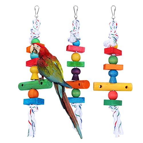 Nobleza Holzspielzeug für Vögel, Baumwollseil-Vogel Schaukel für Papageien, Vogelkäfig-Hängespielzeug, Bunte Sittich-Bauklötze Nobleza Holzspielzeug für Vögel, Baumwollseil-Vogel Schaukel für Papageien, Vogelkäfig-Hängespielzeug, Bunte Sittich-Bauklötze von Nobleza