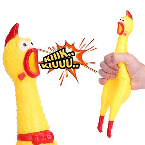Nobleza - Hundespielzeug Rubber Screaming Chicken Yellow Quietschende Dekompression Kleines Spielzeug zum Reinigen der Zähne von Nobleza