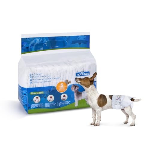 Nobleza Hund Windeln Einweg Weiblich Welpen Training Windeln Super Absorbent Pet Wraps 12 Pack, Größe S von Nobleza