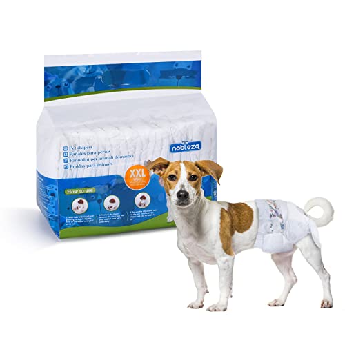 Nobleza Hund Windeln Einweg Weiblich Welpen Training Windeln Super Absorbent Pet Wraps 12 Pack, Größe XXL von Nobleza