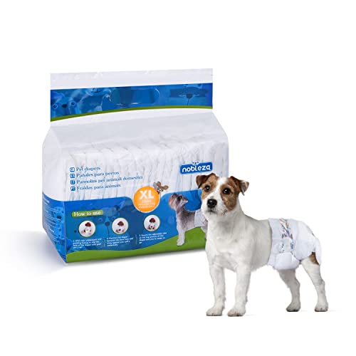 Nobleza Hund Windeln Einweg Weiblich Welpen Training Windeln Super Absorbent Pet Wraps 36 Pack, Größe XL Nobleza Hund Windeln Einweg Weiblich Welpen Training Windeln Super Absorbent Pet Wraps 36 Pack, Größe XL von Nobleza