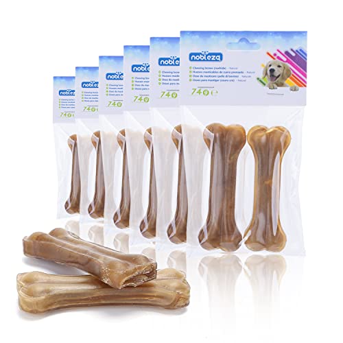Nobleza - Hunde Kauknochen 10CM x 12 Stück, 100% natürliche rinderhautknochen und hundeknochen für kleine Hunde, Dog Bones proteinreiche von Nobleza