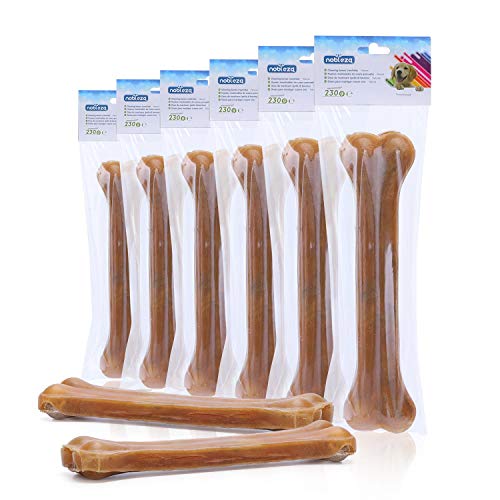 Nobleza - Hunde Kauknochen 25CM x 6 Stück, 100% natürliche rinderhautknochen und hundeknochen für große Hund, Dog Bones proteinreiche von Nobleza