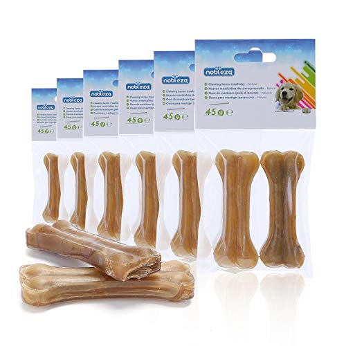 Nobleza - Hunde Kauknochen 7.6CM x 12 Stück, 100% natürliche rinderhautknochen und hundeknochen für kleine Hunde, Dog Bones proteinreiche von Nobleza