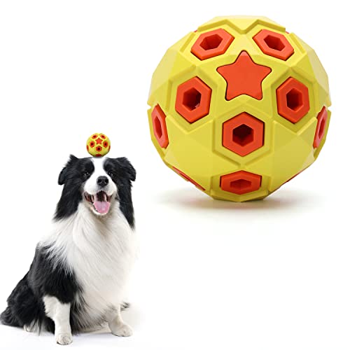 Nobleza Hundespielzeug Ball, Hundeball mit Zahnpflege-Funktion, Snackball Intelligenz Spielzeug, 100% Naturkautschuk Kauspielzeug, Hundespielball für Große & Kleine Hunde, Robuster Hunde Ball Ø 8cm von Nobleza