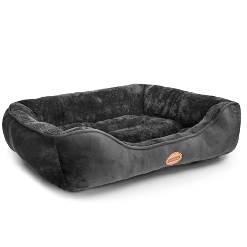 Nobleza Hundebett Mittelgroße Hunde, Hundekorb Rutschfestes, Superweicher Faserfüllung, Hundebett Waschbar für Kleine und Mittelgroße Hunde und Katzen, Schwarz, 77x67cm Nobleza Hundebett Mittelgroße Hunde, Hundekorb Rutschfestes, Superweicher Faserfüllung, Hundebett Waschbar für Kleine und Mittelgroße Hunde und Katzen, Schwarz, 77x67cm von Nobleza