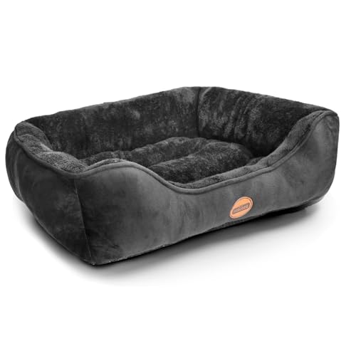 Nobleza Hundebett für Hunde, Hundebett Kleine Hunde, Hundekorb Rutschfestes, Superweicher Faserfüllung, Hundebett Waschbar für Mittelgroße Hunde und Katzen, Schwarz, 67x57cm Nobleza Hundebett für Hunde, Hundebett Kleine Hunde, Hundekorb Rutschfestes, Superweicher Faserfüllung, Hundebett Waschbar für Mittelgroße Hunde und Katzen, Schwarz, 67x57cm von Nobleza
