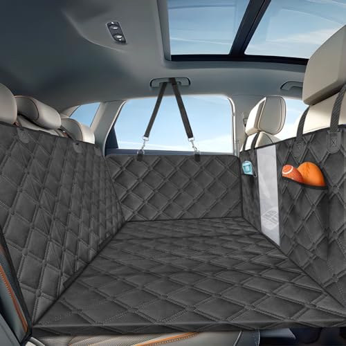 Nobleza Autoschondecke für Hunde mit Harter Unterseite, Hundesitz Auto Rückbank Verbreitert, Hundedecke Auto Rückbank Wasserdicht Kratzfest rutschfest, Universalgröße Schwarz 164 x 131cm von Nobleza
