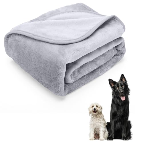Nobleza Hundedecke Weiche Fleecedecke Waschbare Deck für Haustier Hunde Katzen Welpen Weiche Warme Matte, Grau 160 * 100cm von Nobleza