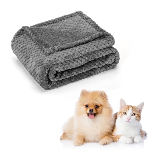 Nobleza Hundedecke Weiche Fleecedecke Waschbare Deck für Haustier Hunde Katzen Welpen Weiche Warme Matte, Grau 80 * 80cm von Nobleza