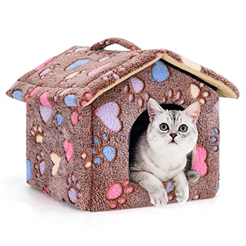 Nobleza Hundehütte für Hunde Katzen, Winterfest Hundehaus S 42x39x33 cm, Tragbare Haustier Hundehöhle, Abnehmbar Katzenhaus, Waschbar Schlafplatz, Hundebett mit Abnehmbarem Matratze, Braun Nobleza Hundehütte für Hunde Katzen, Winterfest Hundehaus S 42x39x33 cm, Tragbare Haustier Hundehöhle, Abnehmbar Katzenhaus, Waschbar Schlafplatz, Hundebett mit Abnehmbarem Matratze, Braun von Nobleza