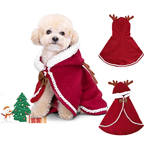 Nobleza-Hundekostüm Weihnachten,Santa Outfit für Hund Katze,Pet Hoodies warme Hundemantel für Winter Frühling Weihnachten Halloween Festival.L-45CM von Nobleza