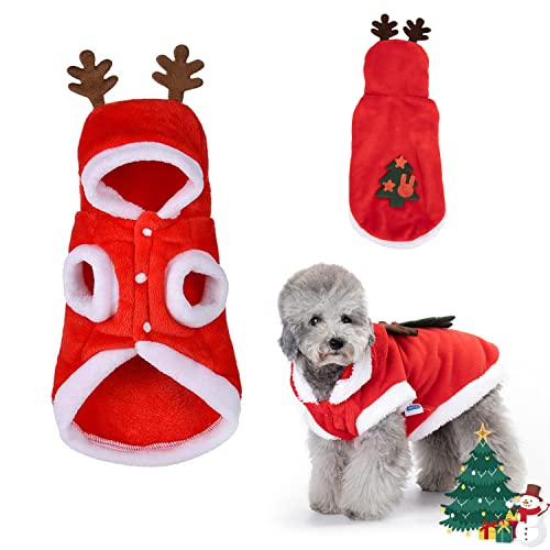 Nobleza - Hundekostüme Weihnachten, Haustier Weihnachtskostüm für Hund Niedliches Rentier Hundekostüm, Warmer Wintermantel für Haustier, Hund Katze Hoodie Weihnachts für Warmer Herbst Wintermantel von Nobleza