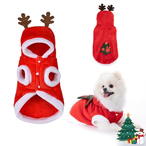 Nobleza - Hundekostüme Weihnachten, Haustier Weihnachtskostüm für Hund Niedliches Rentier Hundekostüm, Warmer Wintermantel für Haustier, Hund Katze Hoodie Weihnachts für Warmer Herbst Wintermantel von Nobleza