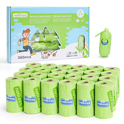 Nobleza Hundekotbeutel 360 Tüten mit Spender, Kotbeutel für Hunde, Wasserdicht, Reißfest, extra Groß, Dick und Stark - 24 Rollen Nobleza Hundekotbeutel 360 Tüten mit Spender, Kotbeutel für Hunde, Wasserdicht, Reißfest, extra Groß, Dick und Stark - 24 Rollen von Nobleza