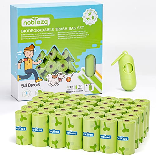 Nobleza Hundekotbeutel Biologisch Abbaubar 540 Tüten mit Spender, Kotbeutel für Hunde, Wasserdicht, Reißfest, extra Groß, Dick und Stark - 36 Rollen Nobleza Hundekotbeutel Biologisch Abbaubar 540 Tüten mit Spender, Kotbeutel für Hunde, Wasserdicht, Reißfest, extra Groß, Dick und Stark - 36 Rollen von Nobleza