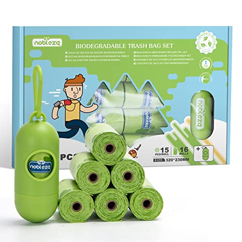 Nobleza Hundekotbeutel 240 Tüten mit Spender, Kotbeutel für Hunde, Wasserdicht, Reißfest, extra Groß, Dick und Stark - 16 Rollen Nobleza Hundekotbeutel 240 Tüten mit Spender, Kotbeutel für Hunde, Wasserdicht, Reißfest, extra Groß, Dick und Stark - 16 Rollen von Nobleza