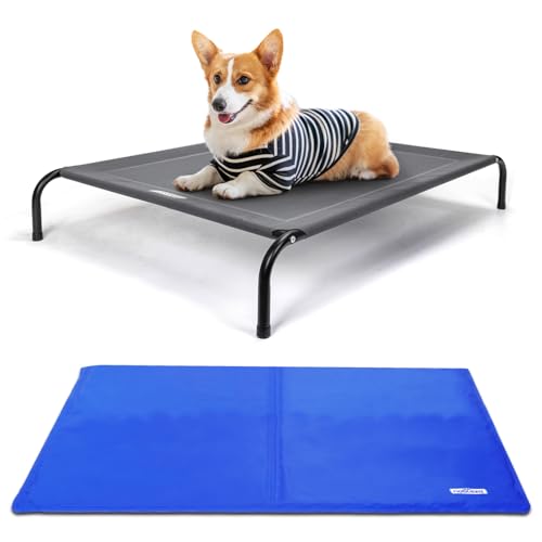 Nobleza Hundeliege mit Kühlmatte Selbstkühlend, Ungiftige Gelauflagen Kühlmatratze im Sommer, Erhöhtes Hundebett Waschbar und Robuster, 105x80x20CM Nobleza Hundeliege mit Kühlmatte Selbstkühlend, Ungiftige Gelauflagen Kühlmatratze im Sommer, Erhöhtes Hundebett Waschbar und Robuster, 105x80x20CM von Nobleza