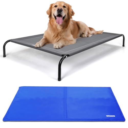 Nobleza Hundeliege mit Kühlmatte Selbstkühlend, Ungiftige Gelauflagen Kühlmatratze im Sommer, Erhöhtes Hundebett Waschbar und Robuster, 137x90x20CM Nobleza Hundeliege mit Kühlmatte Selbstkühlend, Ungiftige Gelauflagen Kühlmatratze im Sommer, Erhöhtes Hundebett Waschbar und Robuster, 137x90x20CM von Nobleza