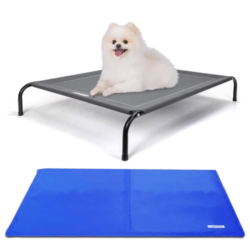 Nobleza Hundeliege mit Kühlmatte Selbstkühlend, Ungiftige Gelauflagen Kühlmatratze im Sommer, Erhöhtes Hundebett Waschbar und Robuster, 87x65x20cm Nobleza Hundeliege mit Kühlmatte Selbstkühlend, Ungiftige Gelauflagen Kühlmatratze im Sommer, Erhöhtes Hundebett Waschbar und Robuster, 87x65x20cm von Nobleza