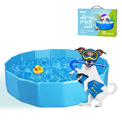 Nobleza Hundepool Für Kleine Hunde Faltbare Haustier Planschbecken Hundebadewanne Pool Für den Hund Katze Eco-Friendly PVC 80cm von Nobleza