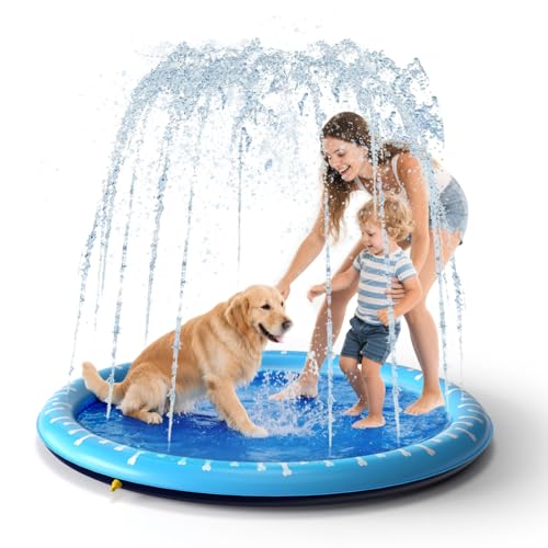 Nobleza Hundepool Große Hunde, D170cm Wasserspielzeug Hund, Tragbar Faltbarer Splash Pad Rutschfestem PVC für Haustiere und Kinder, Blau Nobleza Hundepool Große Hunde, D170cm Wasserspielzeug Hund, Tragbar Faltbarer Splash Pad Rutschfestem PVC für Haustiere und Kinder, Blau von Nobleza