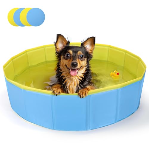 Nobleza Hundepool für Große & Kleine Hunde, Faltbarer Hunde Planschbecken, Stabile Hundebadewanne, Swimmingpool für Katzen, 80 * 20cm, S, Blau & Gelb Nobleza Hundepool für Große & Kleine Hunde, Faltbarer Hunde Planschbecken, Stabile Hundebadewanne, Swimmingpool für Katzen, 80 * 20cm, S, Blau & Gelb von Nobleza