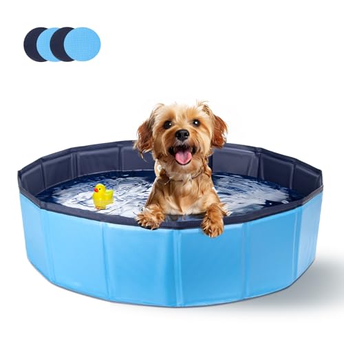 Nobleza Hundepool für Große & Kleine Hunde, Faltbarer Hunde Planschbecken, Stabile Hundebadewanne, Swimmingpool für Katzen, 80 * 20cm, S, Blau Nobleza Hundepool für Große & Kleine Hunde, Faltbarer Hunde Planschbecken, Stabile Hundebadewanne, Swimmingpool für Katzen, 80 * 20cm, S, Blau von Nobleza