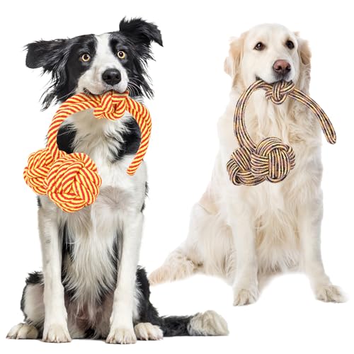 Nobleza Hundespielzeugseil aus 100% Baumwolle, das der psychischen Gesundheit des Hundes zugute kommt ， Zahngesundheit und Zahnreinigung Arten von Hunden- 43cm von Nobleza