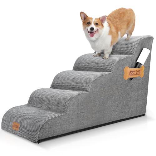 Nobleza Hundetreppe für Kleine Hunde, 5 Stufen Hundetreppe Schwamm Hunderampe Haustiertreppe für Hunde mit Fusselrolle, Katzentreppe und Hunde treppe für Bett Sofa Nobleza Hundetreppe für Kleine Hunde, 5 Stufen Hundetreppe Schwamm Hunderampe Haustiertreppe für Hunde mit Fusselrolle, Katzentreppe und Hunde treppe für Bett Sofa von Nobleza