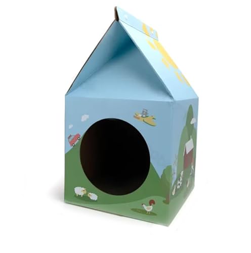 Nobleza - Kartonagen Katzenhaus mit Kratzbrett & Minze, Farbe:Blau, Größe:OneSize Nobleza - Kartonagen Katzenhaus mit Kratzbrett & Minze, Farbe:Blau, Größe:OneSize von Nobleza