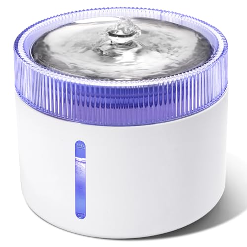 Nobleza - Katzenbrunnen, Automatische Trinkbrunnen für Katze und Hunde, Ultraleiser Wasserbrunnen mit Aktivkohlefilter und Wasserpumpe, 2L, Weiß von Nobleza