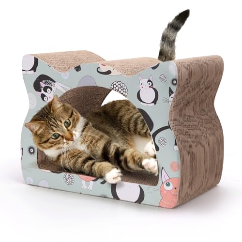 Nobleza Katzenkratzbrett aus Karton, Katzenkopf-Design, 2-in-1 Spielzeug zum Kratzen und Ausruhen, Umweltfreundlich und Robust Nobleza Katzenkratzbrett aus Karton, Katzenkopf-Design, 2-in-1 Spielzeug zum Kratzen und Ausruhen, Umweltfreundlich und Robust von Nobleza
