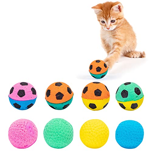 Nobleza - Katzenspielzeug Schaumstoffball 8PCS,Fußbälle für Katzen,Katzenspielzeug Bälle,Spielzeug für Drinnen und Draußen,Interaktives Katzenspielzeug von Nobleza