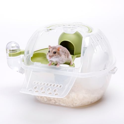 Nobleza - Kleintier-Transportkäfig, tragbarer Hamster-Transportkäfig, Transportbehälter für Kaninchen, Lüftungsschlitze, bequemer Griff (L27*B20,5*H17CM) von Nobleza