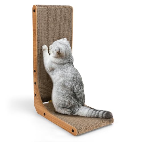 Nobleza Kratzbrett Katzen, 60 cm hohe L förmige Kratzpappe für Katzen mit Ballspielzeug, Wellpappe Kratzmöbel Katzen Kratz Pappe für Wand und Ecke Nobleza Kratzbrett Katzen, 60 cm hohe L förmige Kratzpappe für Katzen mit Ballspielzeug, Wellpappe Kratzmöbel Katzen Kratz Pappe für Wand und Ecke von Nobleza