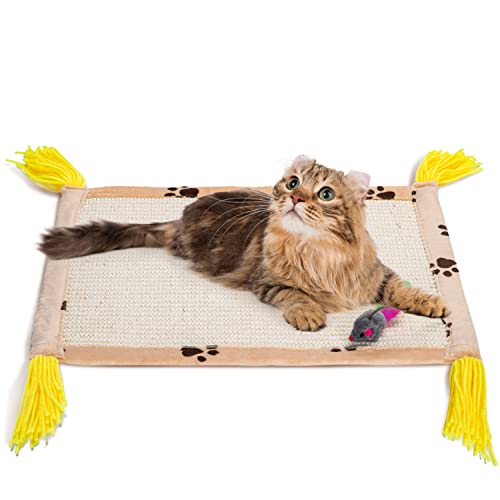 Nobleza Kratzmatte Katze, Kratzteppich Sisal für Katzen, Natürliche Katzenkratzbretter schützt Teppiche und Sofas (45x34cm, Braun) von Nobleza