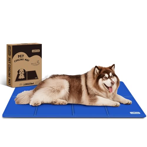 Nobleza Kühlmatte Hunde Extra Groß, 140 * 90cm, Kühldecke Selbstkühlend Ungiftige Gelauflagen, Kühlmatratze im Sommer, Blau, XXXL von Nobleza