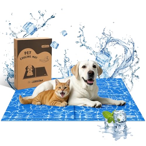 Nobleza - Kühlmatte Hunde Kühlkissen Kühl Hundedecke Kaltgelpad für Katzen Selbstkühlend Ungiftige Gelauflagen Welpe Katzenbett Kühlmatratze im Sommer, 120 * 80cm, Blau, XXL Nobleza - Kühlmatte Hunde Kühlkissen Kühl Hundedecke Kaltgelpad für Katzen Selbstkühlend Ungiftige Gelauflagen Welpe Katzenbett Kühlmatratze im Sommer, 120 * 80cm, Blau, XXL von Nobleza