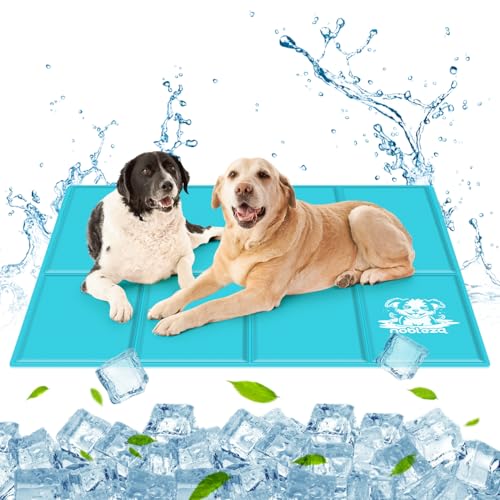 Nobleza Kühlmatte für Hunde, 140x90cm Kühldecke Hund Selbstkühlend Ungiftige mit Gelauflagen Welpe Katzen Haustiere Kühlmatratze für Sommer, Hellblau, XXXL von Nobleza