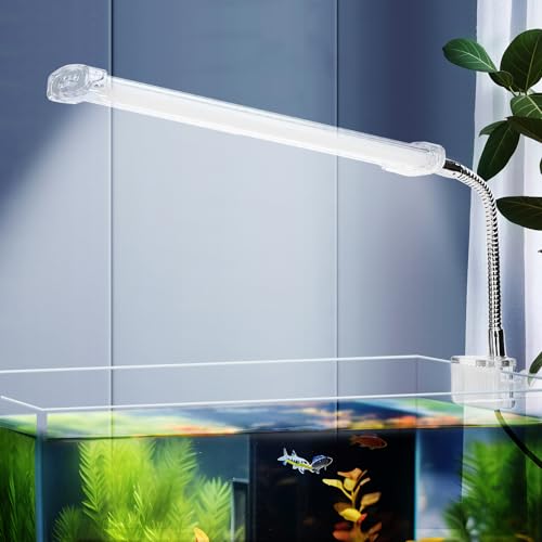 Nobleza - LED Aquarium Licht, Clip-on Aquarium Lampe, Fische Tank Beleuchtung Aufsetzleuchte für Aquarium, Zisternen (6W 23CM, weiß) von Nobleza