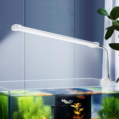 Nobleza - LED Aquarium Licht, Clip-on Aquarium Lampe, Fische Tank Beleuchtung Aufsetzleuchte für Aquarium, Zisternen (8W 30CM, weiß) von Nobleza