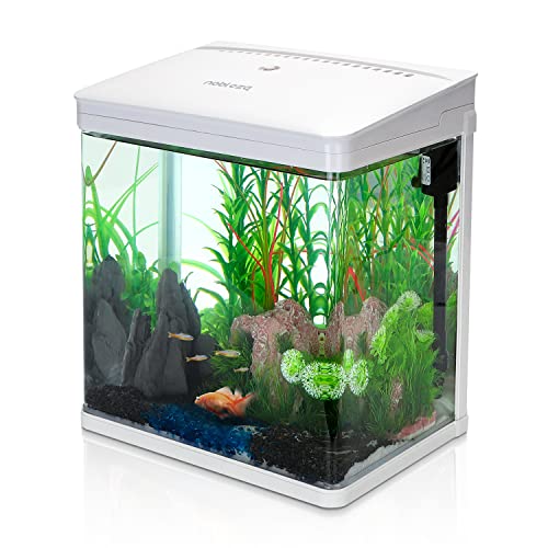 Nobleza - Nano-Fischtank-Aquarium mit LED-Leuchten & Filtersystem, tropischeAquarien, 14 Liter, Weiß von Nobleza