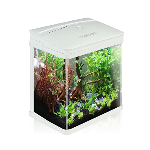 Nobleza - Nano-Fischtank-Aquarium mit LED-Leuchten & Filtersystem, tropischeAquarien, 7 Liter, Weiß von Nobleza