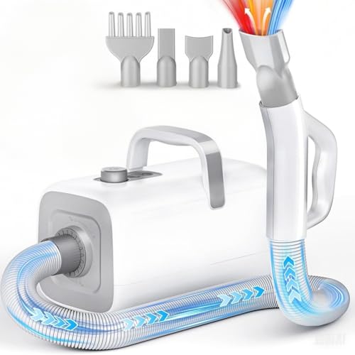 Nobleza Pet Blower Professioneller Haartrockner für Haustiere, mit 4 Düsen, einstellbare Geschwindigkeit/Wärme, Schlauch und Bürste, geräuscharm Nobleza Pet Blower Professioneller Haartrockner für Haustiere, mit 4 Düsen, einstellbare Geschwindigkeit/Wärme, Schlauch und Bürste, geräuscharm von Nobleza