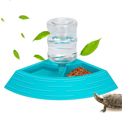 Nobleza - Schildkröten Wasserschale, Fressnapf Schildkröten Reptilien Fütterung Nahrungsschale Wasser Schüssel, Automatisierte Futterspender Plastik Trinkschale Eidechse (Blau, Größe L) von Nobleza